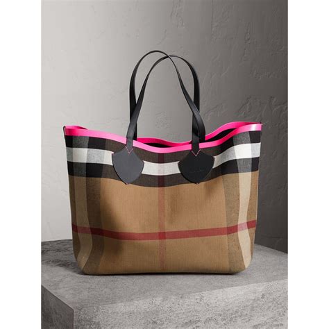 neon pink burberry bag|burberry tote bag.